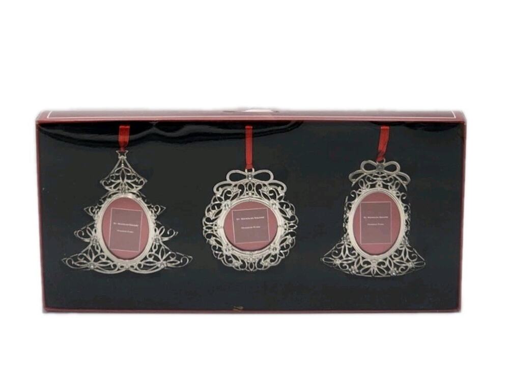 St. Nicholas Square Ornament Frames Set of 3 Kohls 92279-12S In Original Box